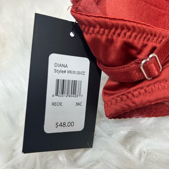 Fredericks of Hollywood Rust Diana Push Up Plunge Multiway Underwire Bra 36C - Picture 7 of 8